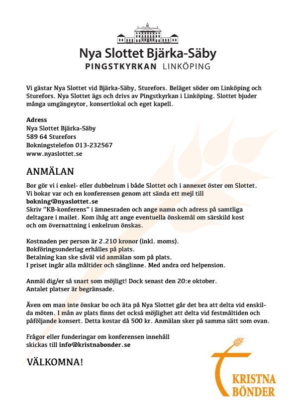 Läs mer om artikeln Anmälan till konferensen 1-3 nov.